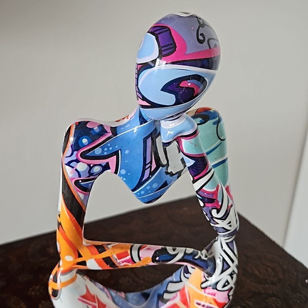 NWOT Modern abstract colored thinker figurine - Picture 2 of 8